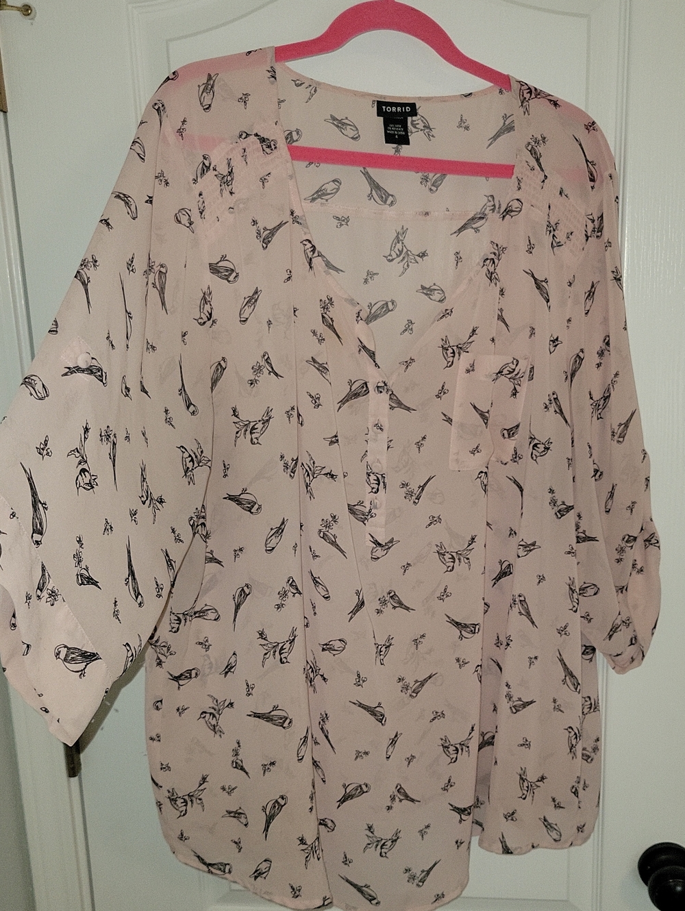 torrid Blush Pink Bird-Print Tunic